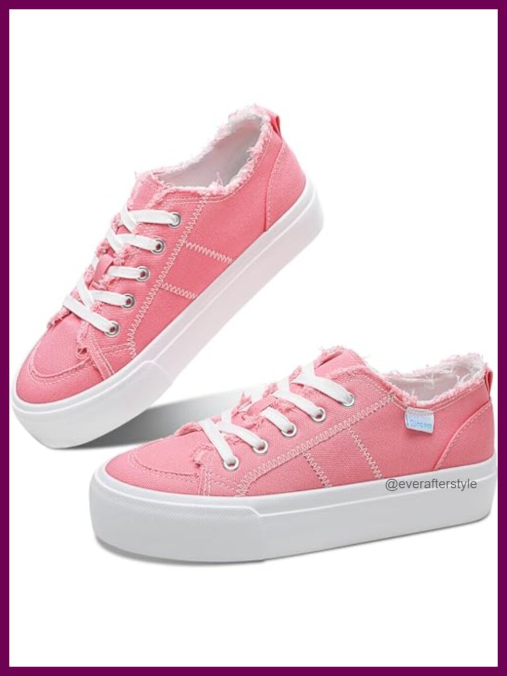 Women Platform Canvas Sneakers Low Top Lace Up Walking Shoes Casual